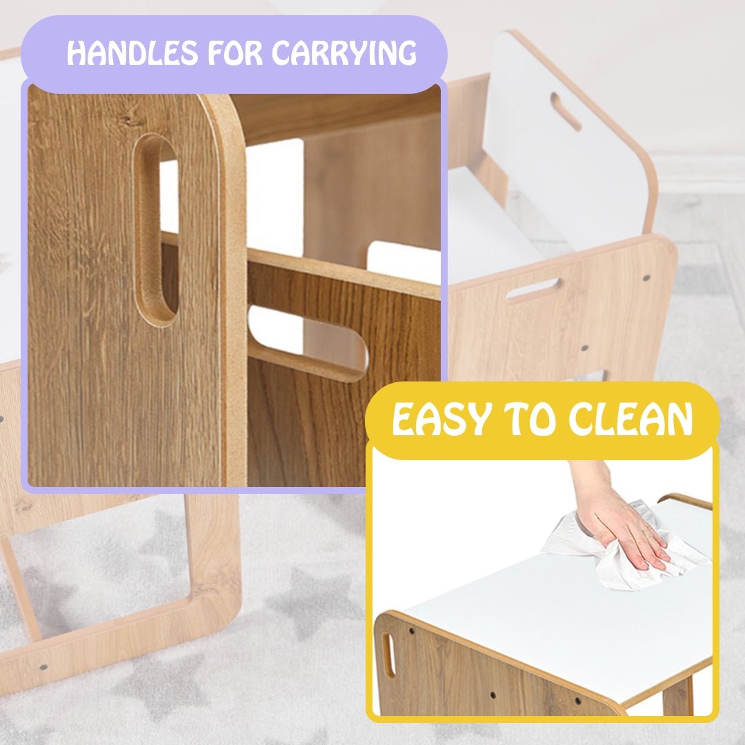 Charming Dove Activity Table & Chair Set for Kids Toddlers (Ages 2 - 4) - Montessori Kids Furniture | Jerenss