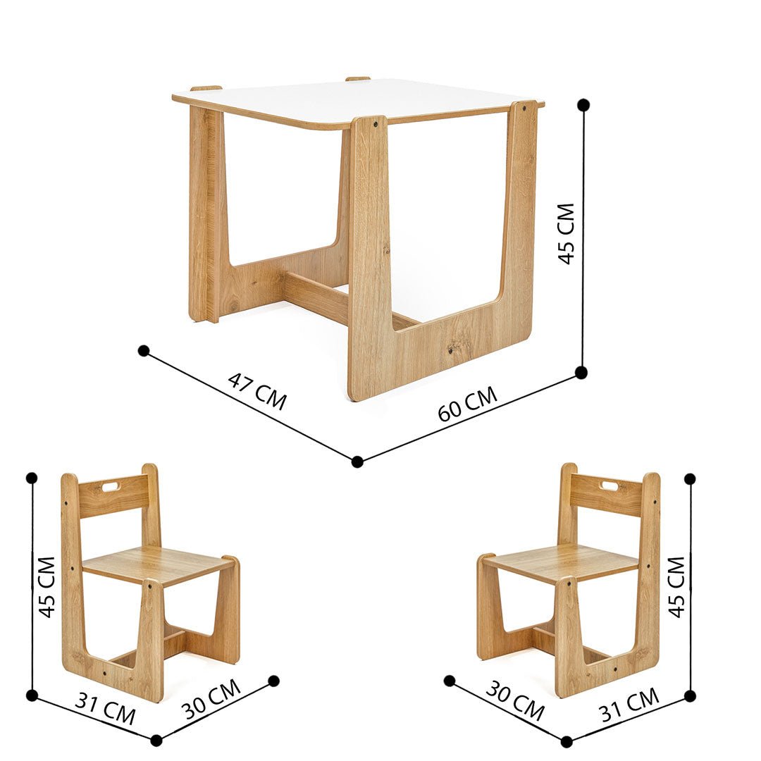 Crane Activity Table & 2 Chairs for Kids Toodler(Ages 2 - 4) - Montessori Kids Furniture | Jerenss