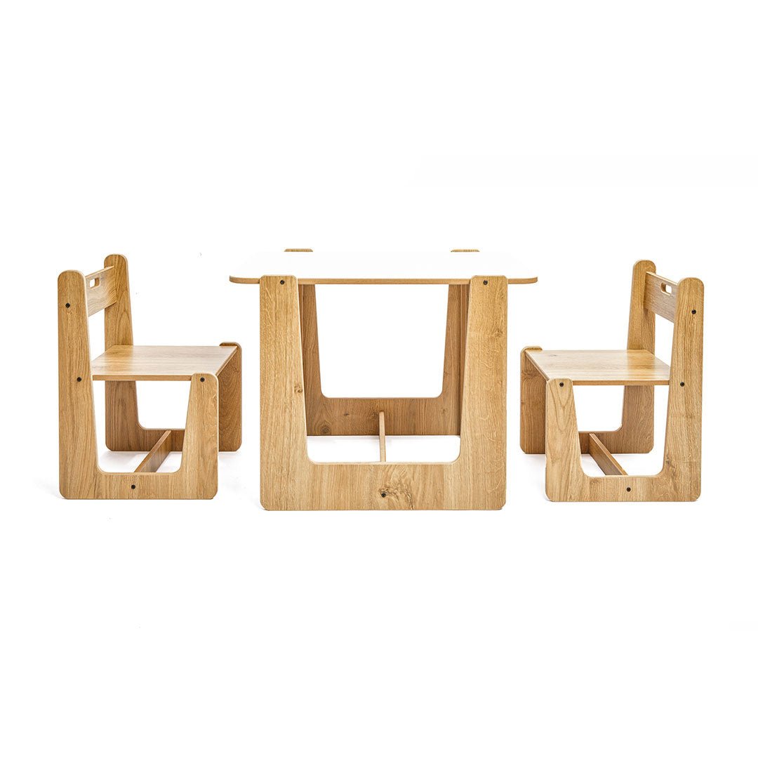 Crane Activity Table & 2 Chairs for Kids Toodler(Ages 2 - 4) - Montessori Kids Furniture | Jerenss