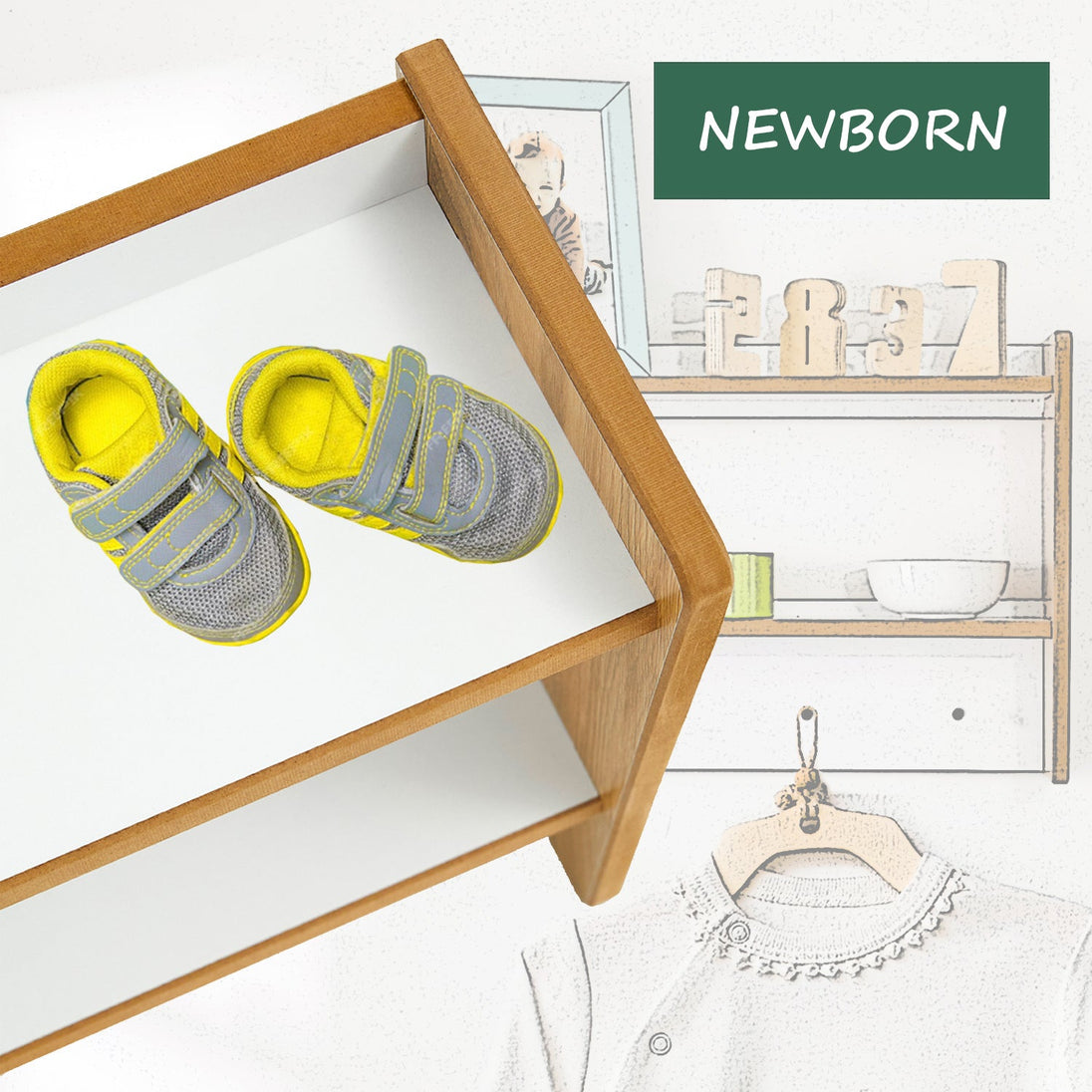 Crane Wall Organizer & Hanger - Montessori Kids Furniture | Jerenss