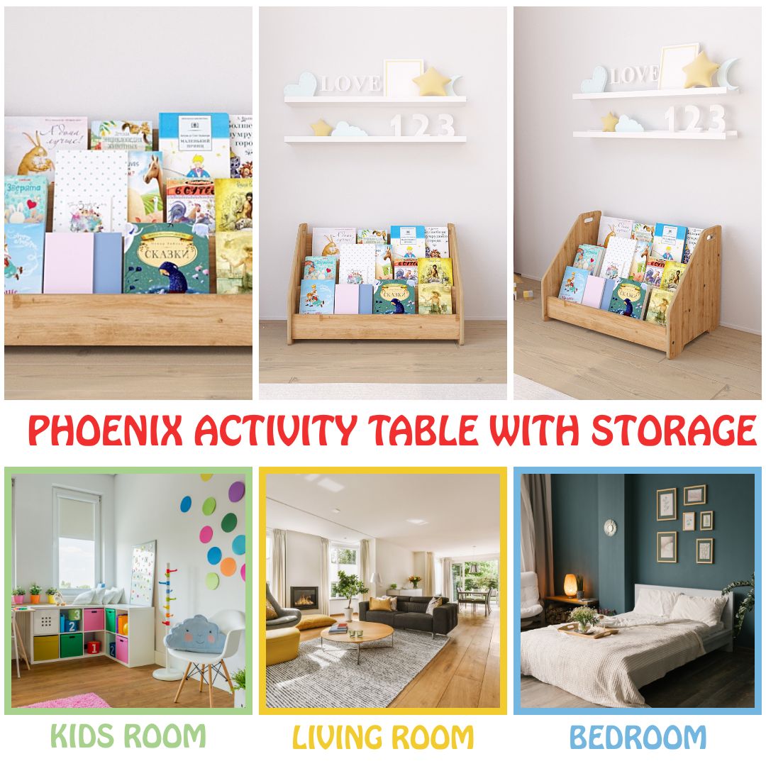 Jerenss Phoenix Bookshelf – Stylish & Practical Storage for Kids’ Rooms - Montessori Kids Furniture | Jerenss
