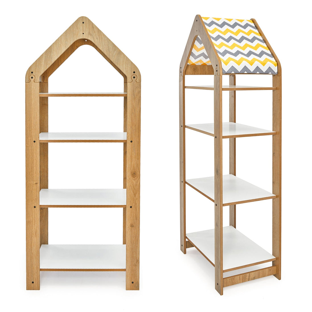 Kids Bookcase & Storage with 4 Shelves (Ages 0 - 6) - Montessori Kids Furniture | Jerenss
