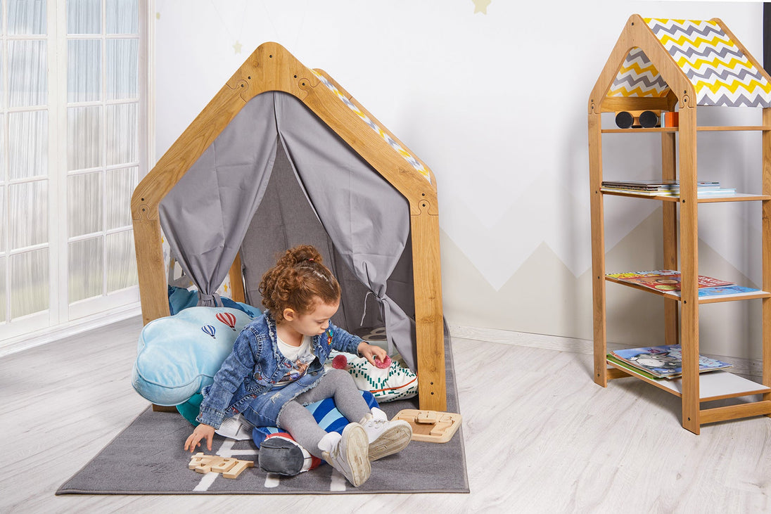 Kids Bookcase & Storage with 4 Shelves (Ages 0 - 6) - Montessori Kids Furniture | Jerenss