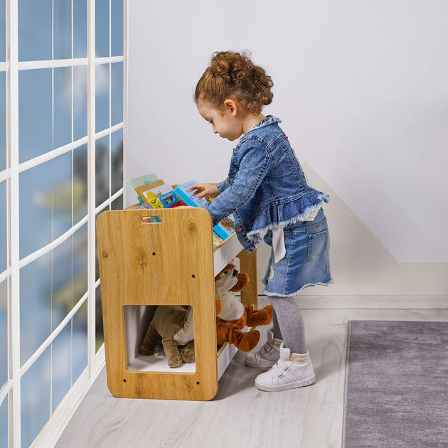 Kids Bookshelf & Storage: Dove & Natural Kids Toddlers (Ages 0 - 4) - Montessori Kids Furniture | Jerenss