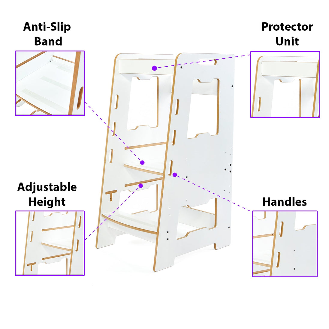Montessori Learning Tower: Step Stool for Kitchen Helper Kids Toddlers (2 - 6) - Montessori Kids Furniture | Jerenss