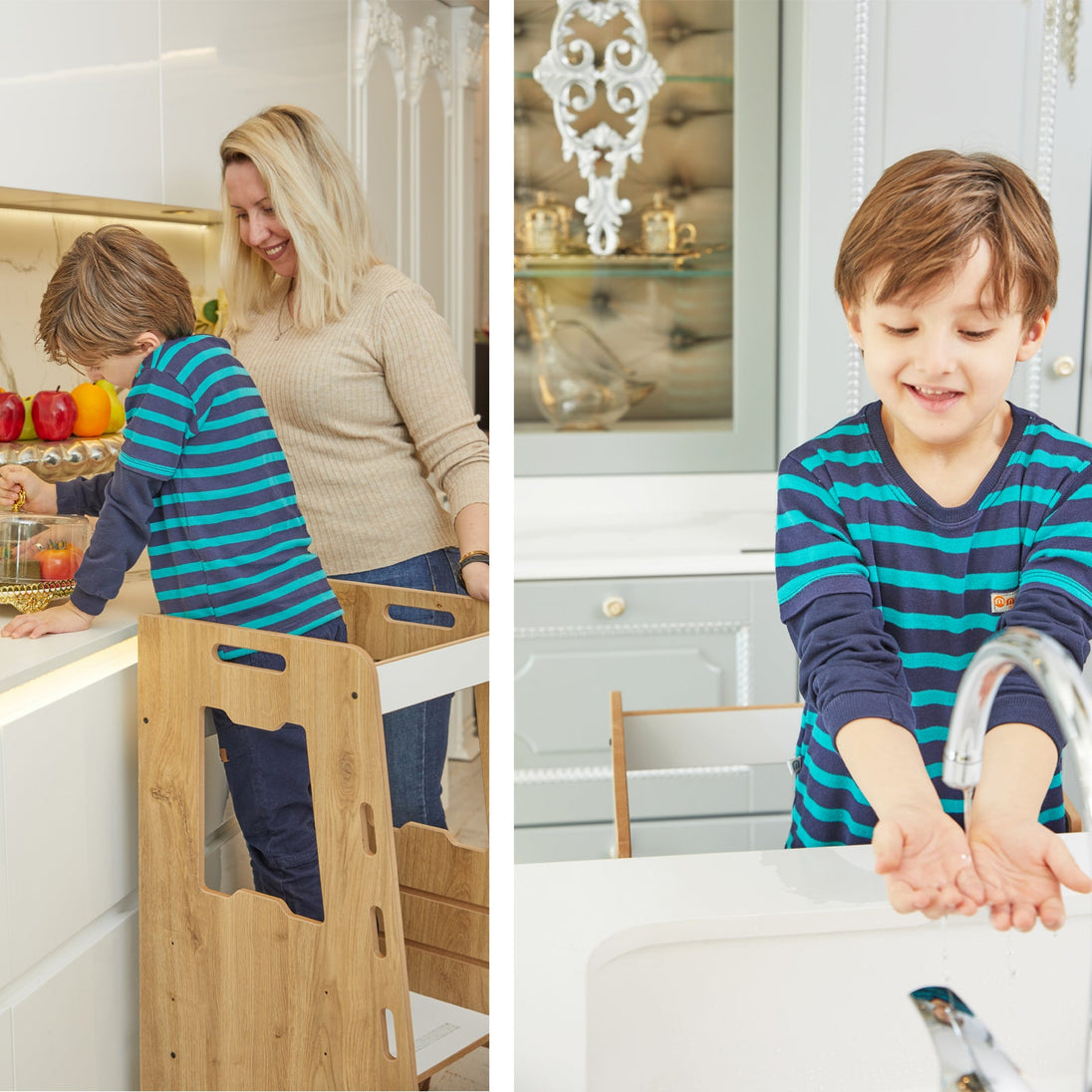 Montessori Learning Tower: Step Stool for Kitchen Helper Kids Toddlers (2 - 6) - Montessori Kids Furniture | Jerenss