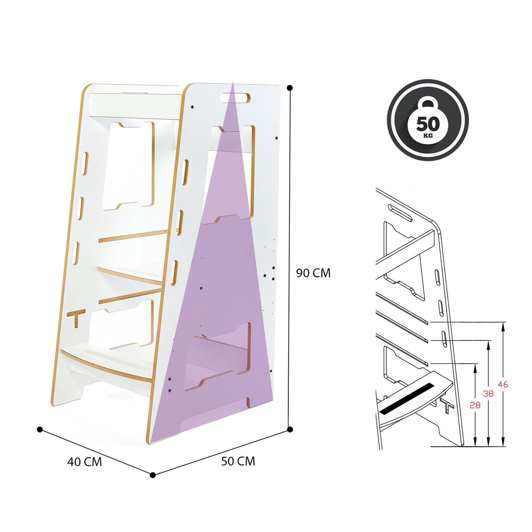 Montessori Learning Tower: Step Stool for Kitchen Helper Kids Toddlers (2 - 6) - Montessori Kids Furniture | Jerenss