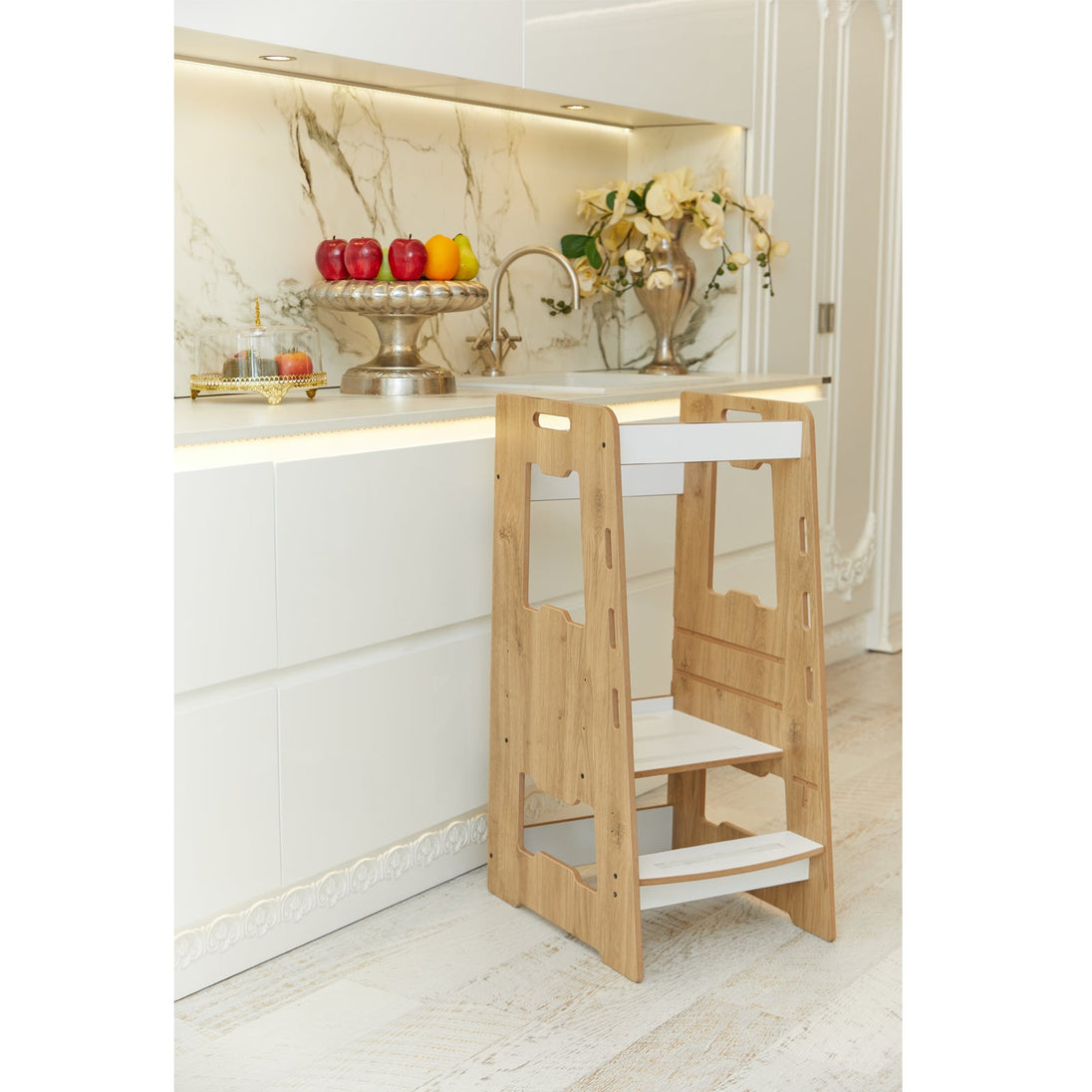 Montessori Learning Tower: Step Stool for Kitchen Helper Kids Toddlers (2 - 6) - Montessori Kids Furniture | Jerenss