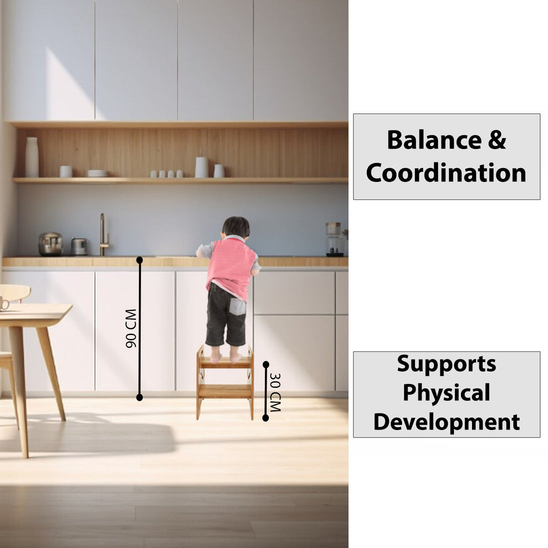 Montessori Step Stool: For Curious Kids Toddlers & Helpful Adults - Montessori Kids Furniture | Jerenss