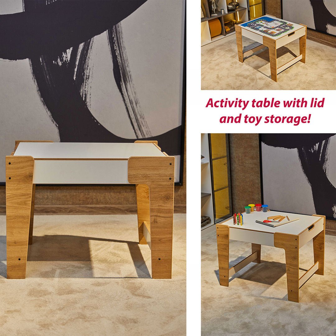 Phoenix Play Table & Chairs for Kids (Ages 2 - 4) - Montessori Kids Furniture | Jerenss