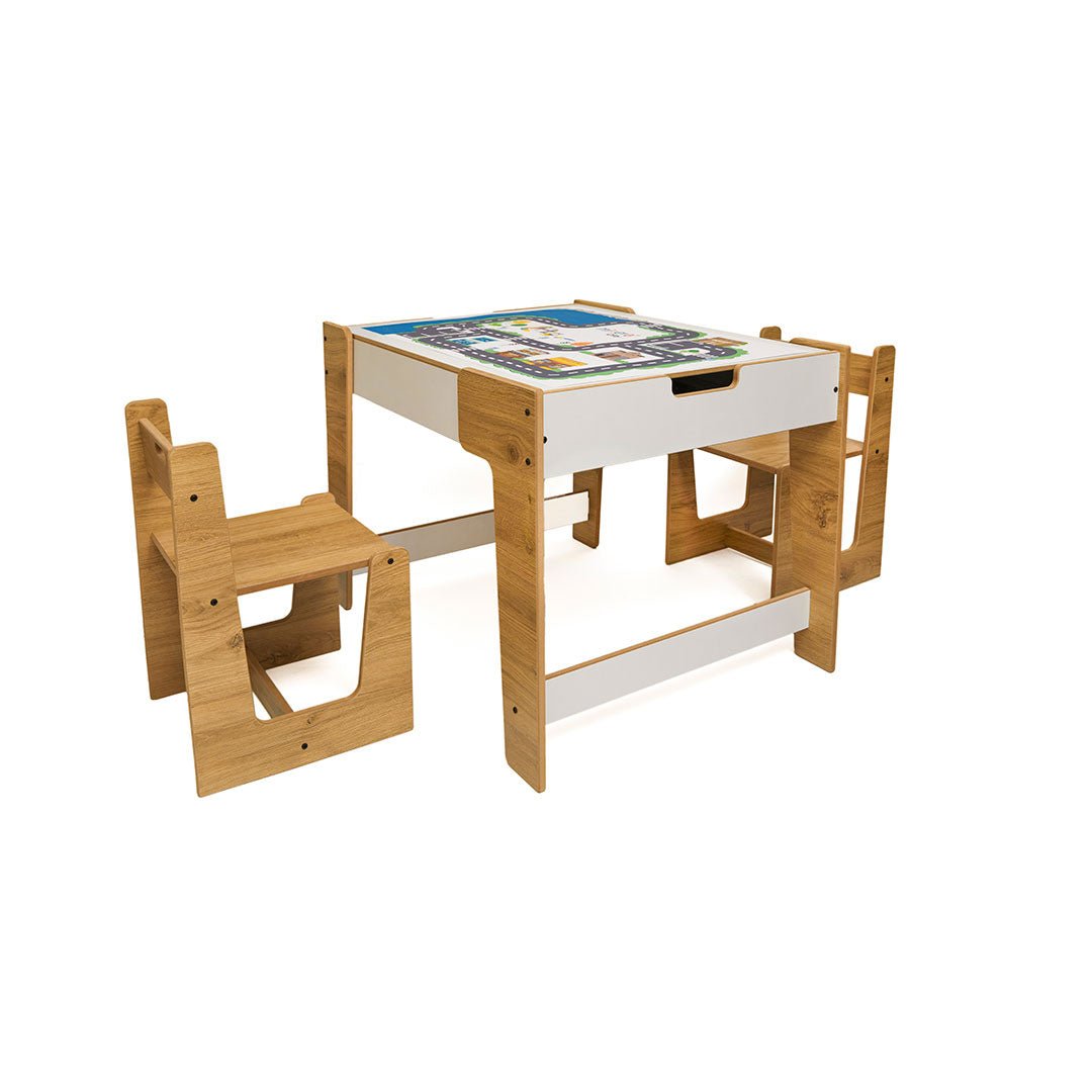 Phoenix Play Table & Chairs for Kids (Ages 2 - 4) - Montessori Kids Furniture | Jerenss