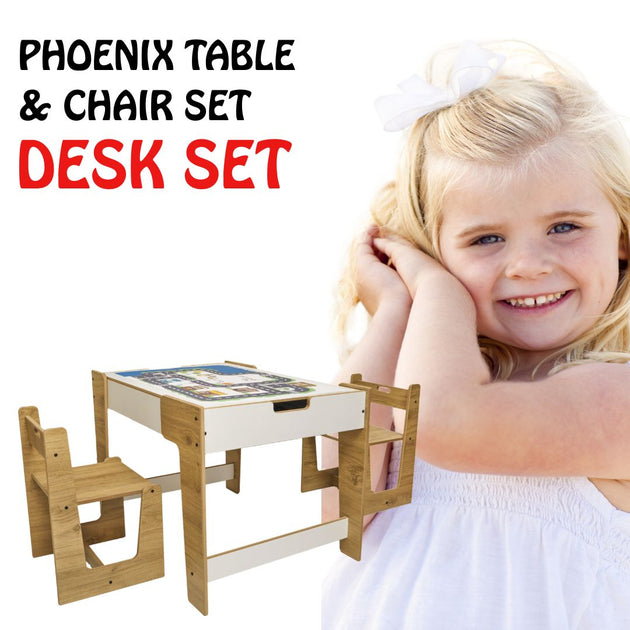 Phoenix Play Table & Chairs for Kids (Ages 2 - 4) - Montessori Kids Furniture | Jerenss