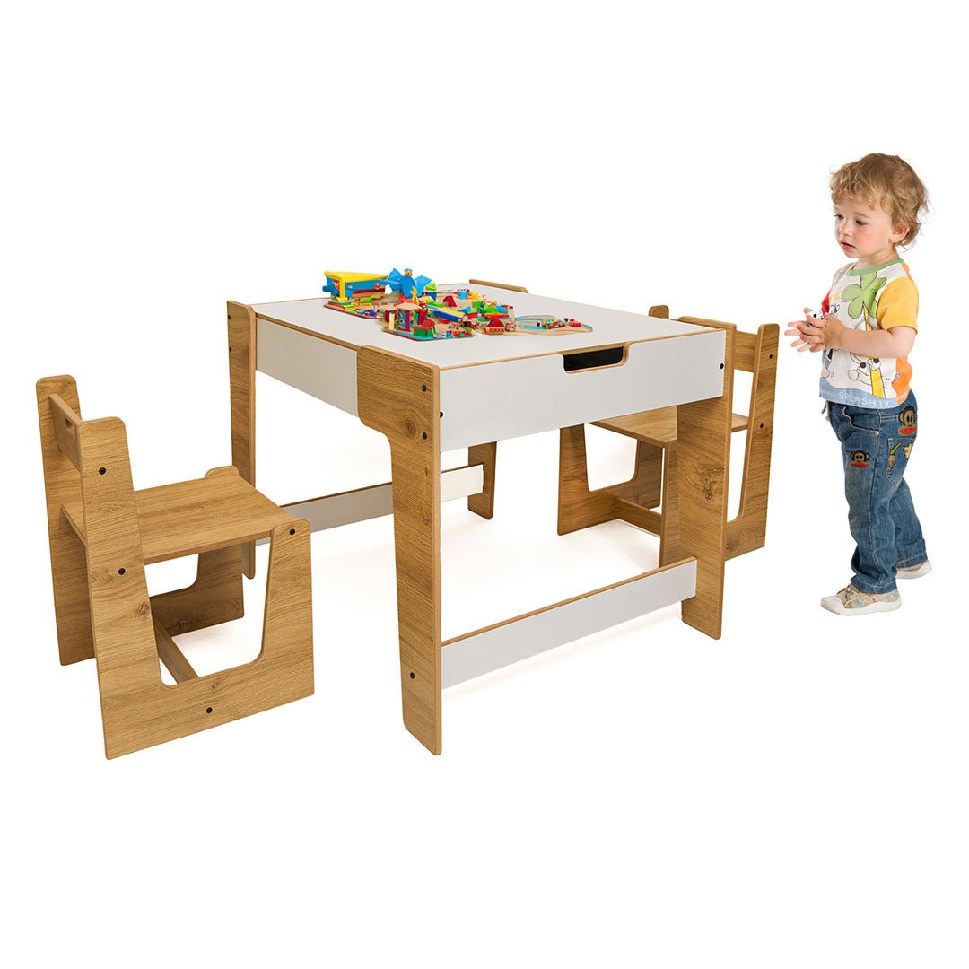 Phoenix Play Table & Chairs for Kids (Ages 2 - 4) - Montessori Kids Furniture | Jerenss