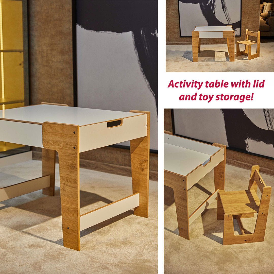 Phoenix Play Table & Chairs for Kids (Ages 2 - 4) - Montessori Kids Furniture | Jerenss