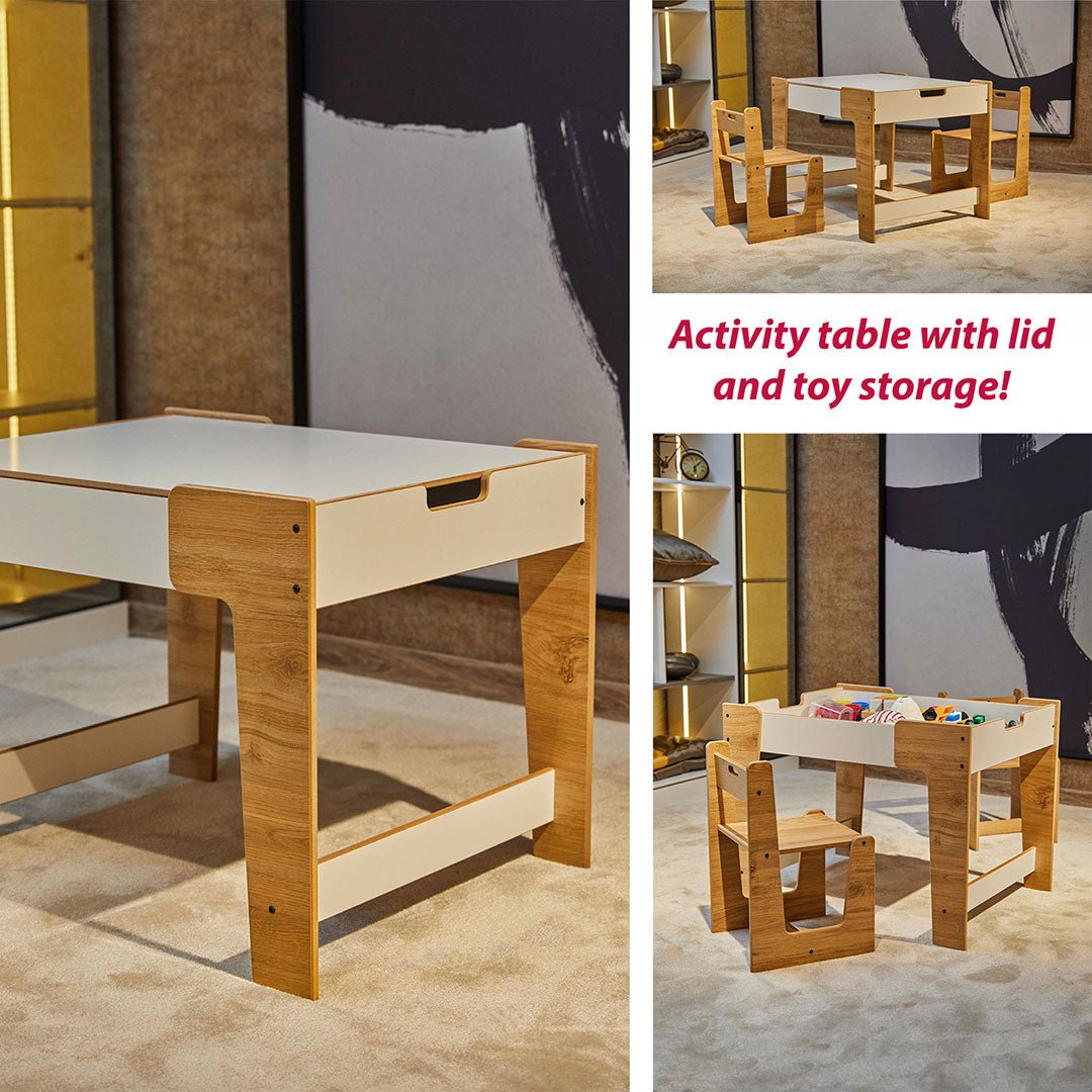 Phoenix Play Table & Chairs for Kids (Ages 2 - 4) - Montessori Kids Furniture | Jerenss