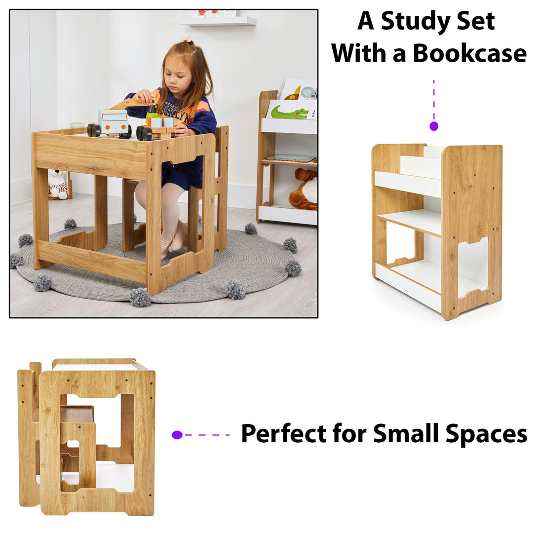 Seagull Table & Chair: Play & Learn for Kids Toddlers Ages 4 - 6 - Montessori Kids Furniture | Jerenss