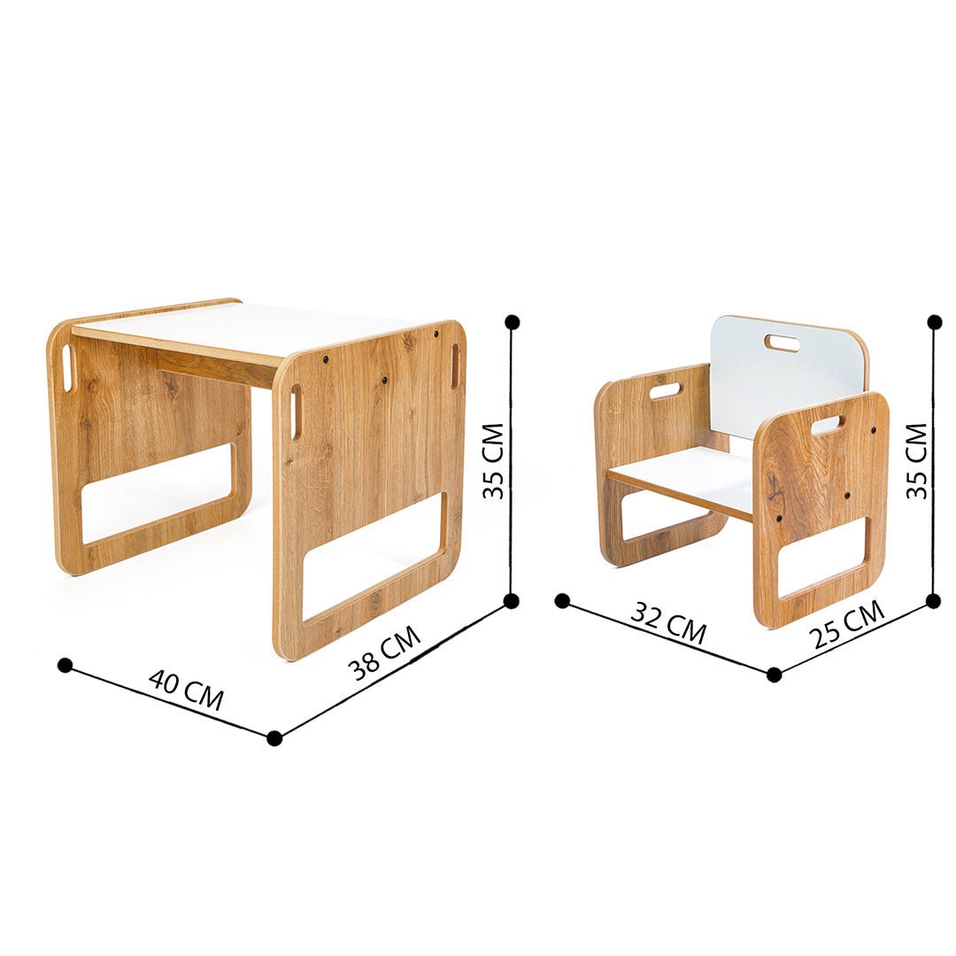 Sparrow Activity Table & Chair for Kids Toodler(Ages 10 - 18 Months) - Montessori Kids Furniture | Jerenss