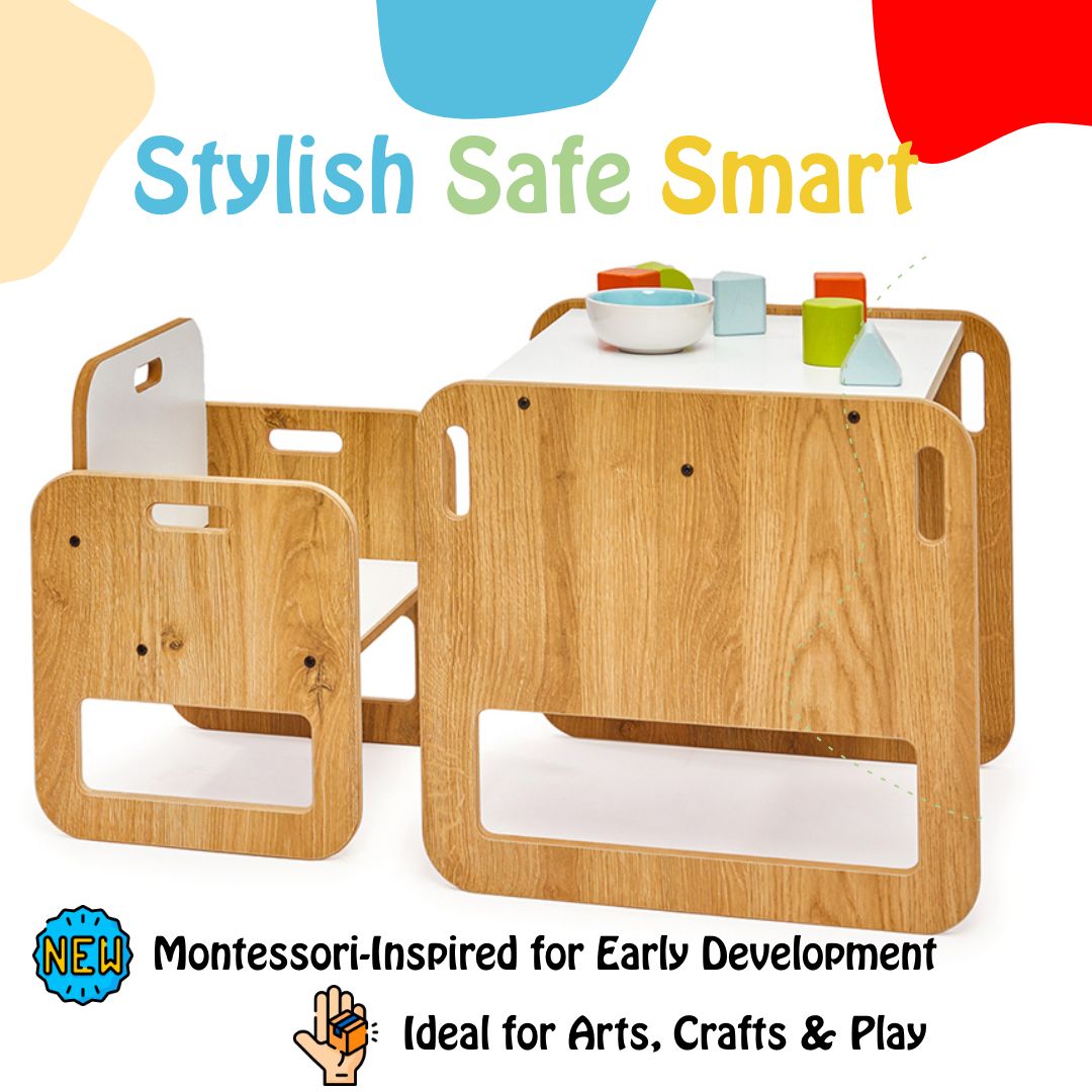 Sparrow Activity Table & Chair for Kids Toodler(Ages 10 - 18 Months) - Montessori Kids Furniture | Jerenss