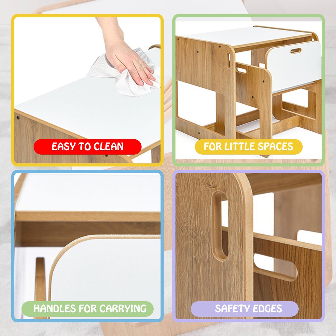 Sparrow Activity Table & Chair for Kids Toodler(Ages 10 - 18 Months) - Montessori Kids Furniture | Jerenss