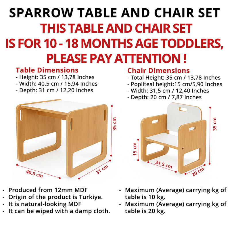 Sparrow activity table and chair for babies aged 10 to 18 months, view 3