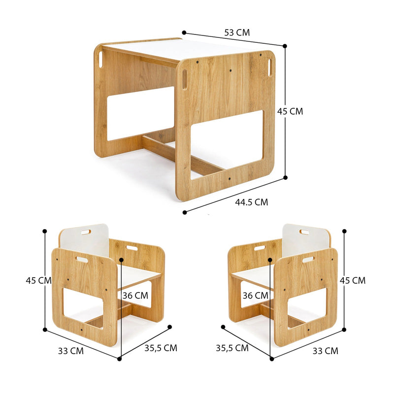 Charming Dove Activity Table & Chair Set for Kids Toddlers (Ages 2 - 4) - Montessori Kids Furniture | Jerenss