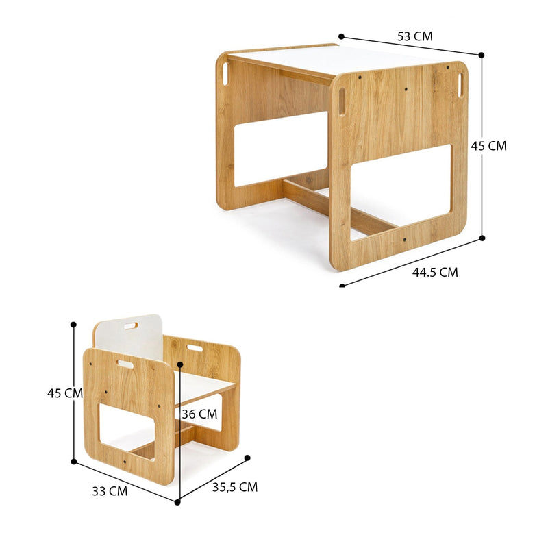 Charming Dove Activity Table & Chair Set for Kids Toddlers (Ages 2 - 4) - Montessori Kids Furniture | Jerenss