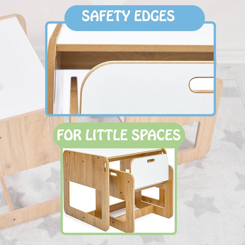 Charming Dove Activity Table & Chair Set for Kids Toddlers (Ages 2 - 4) - Montessori Kids Furniture | Jerenss