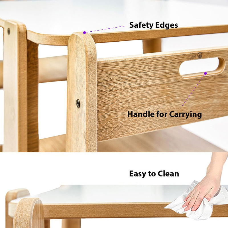 Crane Activity Table & 2 Chairs for Kids Toodler(Ages 2 - 4) - Montessori Kids Furniture | Jerenss