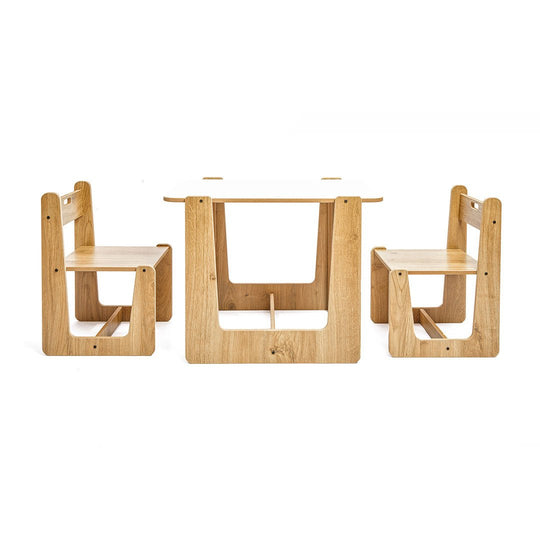 Crane Activity Table & 2 Chairs for Kids Toodler(Ages 2 - 4) - Montessori Kids Furniture | Jerenss