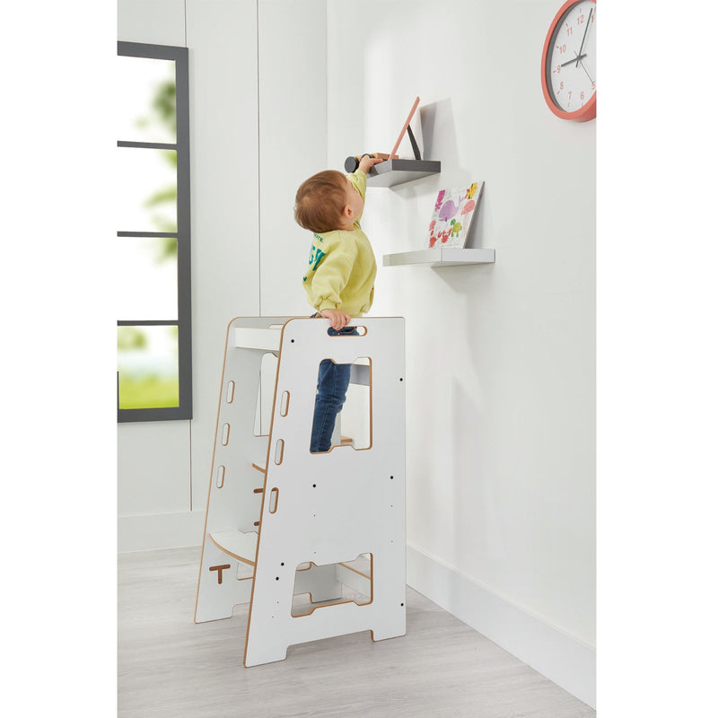 Montessori Learning Tower: Step Stool for Kitchen Helper Kids Toddlers (2 - 6) - Montessori Kids Furniture | Jerenss