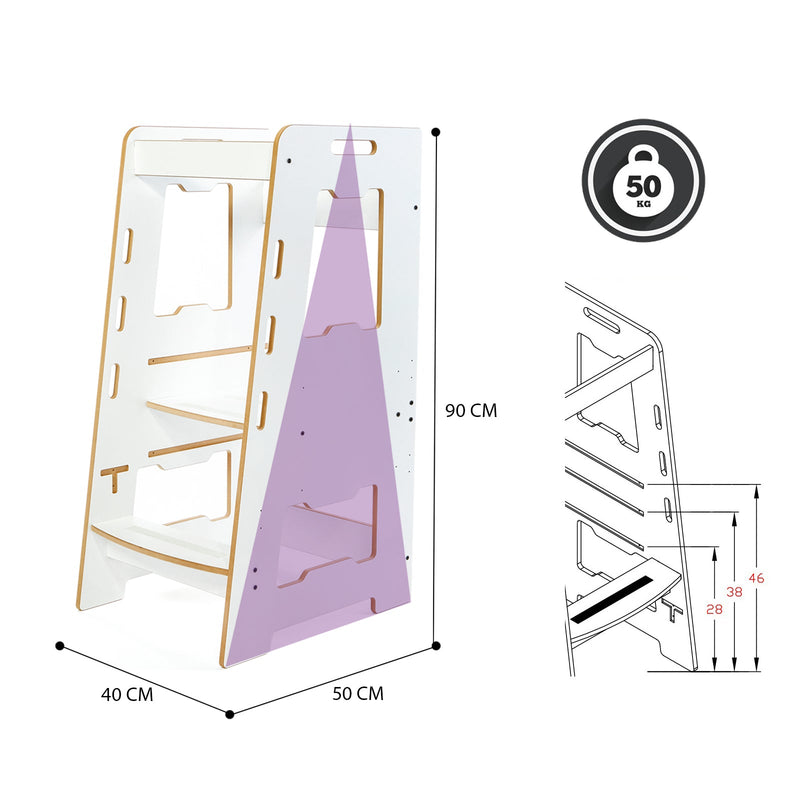 Montessori Learning Tower: Step Stool for Kitchen Helper Kids Toddlers (2 - 6) - Montessori Kids Furniture | Jerenss