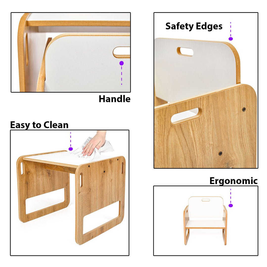 Sparrow Activity Table & Chair for Kids Toodler(Ages 10 - 18 Months) - Montessori Kids Furniture | Jerenss