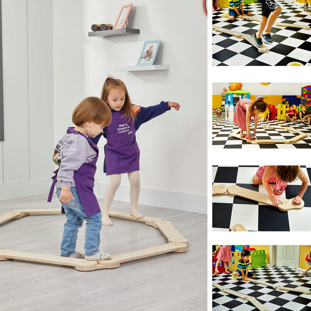 Wooden Montessori Balance Beam (Ages 2 - 8) - Montessori Kids Furniture | Jerenss